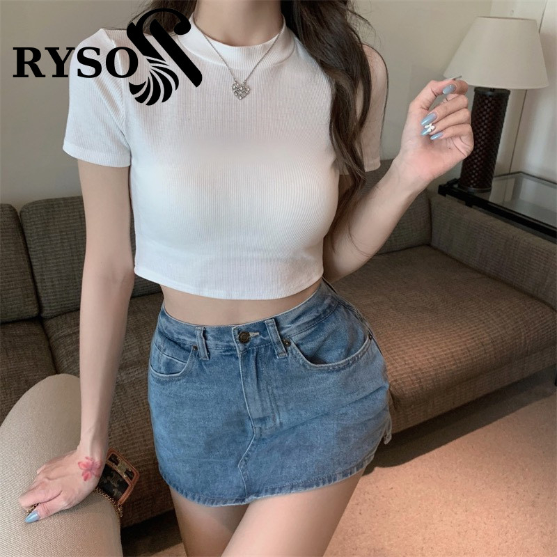 Áo Thun Cổ Lọ RYSO FASHION Tay Ngắn Form Ôm Chất Thun Gân Dày Dặn