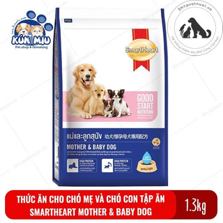 Thức Ăn Hạt Cho Chó Mang Thai Và Chó Con Mother & Baby Dog Smartheart Gói 1.3kg