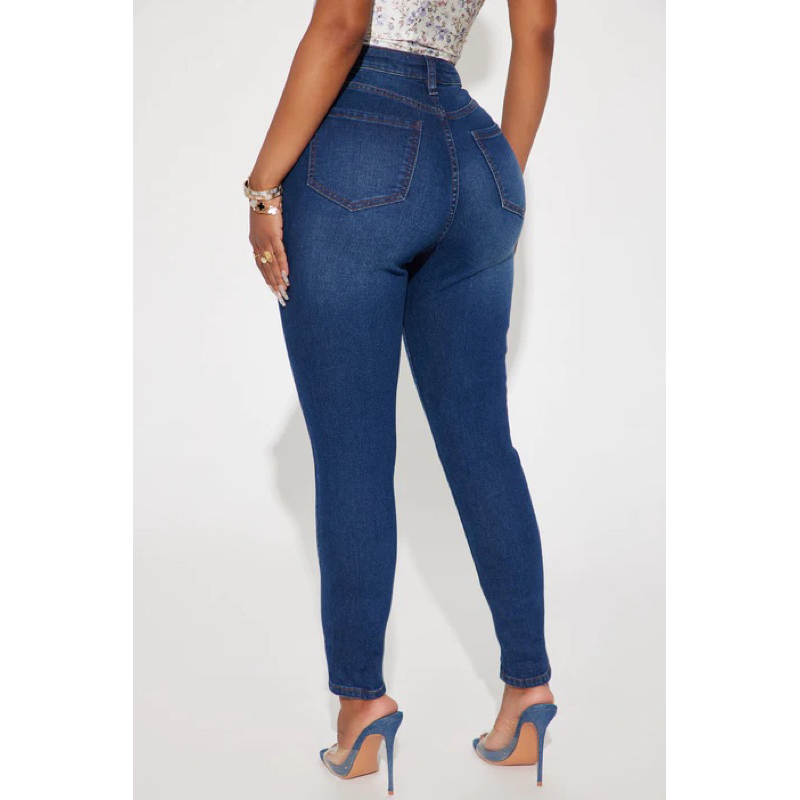 BIGSIZE : Quần jean nữ lưng cao co giãn Bigsize 90-100kg vnxk