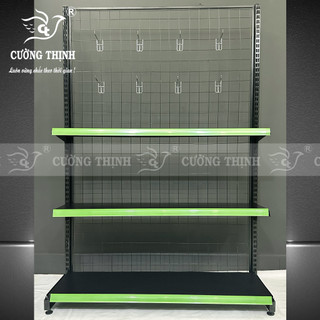 Kệ siêu thị đơn áp tường ( Cao 1m8 x dài 1m2 x rộng 35cm) màu đen