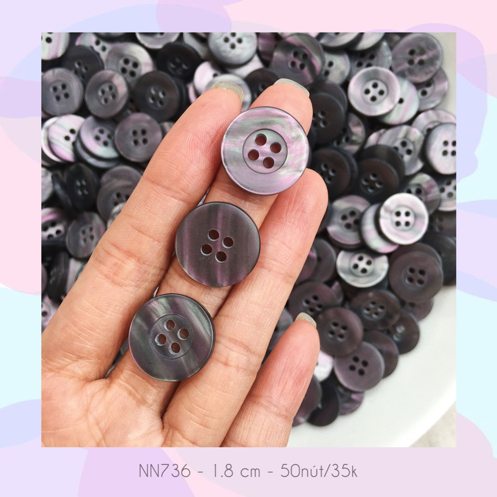 Set 50 nút áo NN736, size 1.8cm