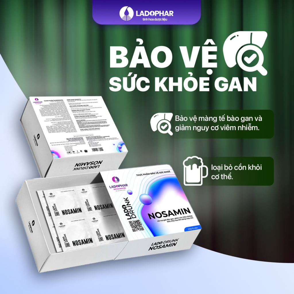 Giải rượu bảo vệ gan nosamin ladopharma