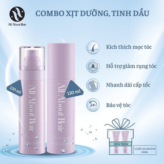 Combo Xịt Dưỡng- Tinh dầu kích mọc tóc, giảm rụng
