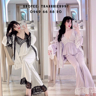 ❤️hàng qc❤️set áo choàng + bộ 2 dây phối renlyly_thanhhien997_lụa satin cao cấp, điệu đà a11197.