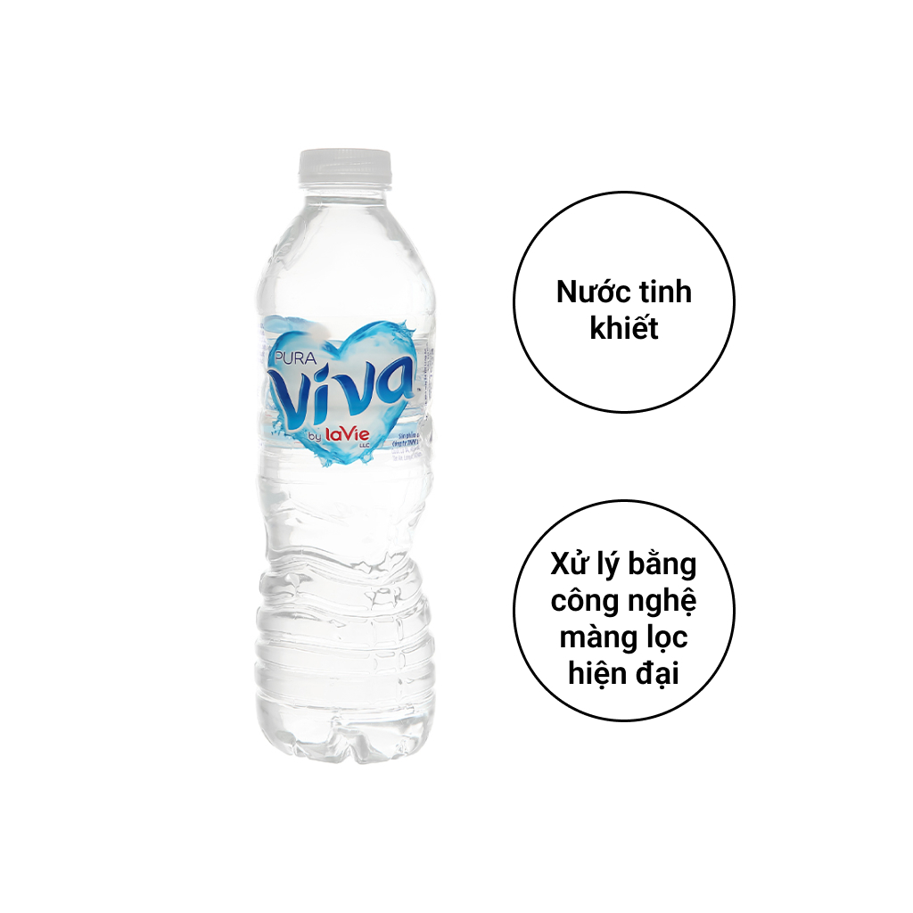 Thùng 24 chai nước tinh khiết VIVA LAVIE 500ml / Lốc 6 chai nước LA VIE VIVA tinh khiết 500ml