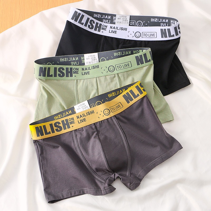 Quần Lót Đùi Nam/ Quần Sịp Nam Cotton Cạp Chữ Co Dãn Thoáng Mát Mẫu Hot S10