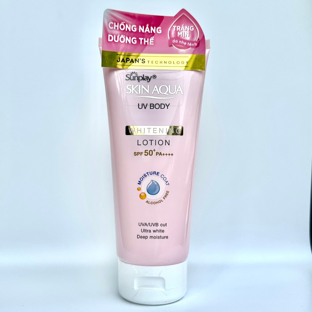 Kem chống nắng Body Skin Aqua, kem chống nắng Sunplay Skin Aqua UV Body Lotion dưỡng da trắng mịn 150g