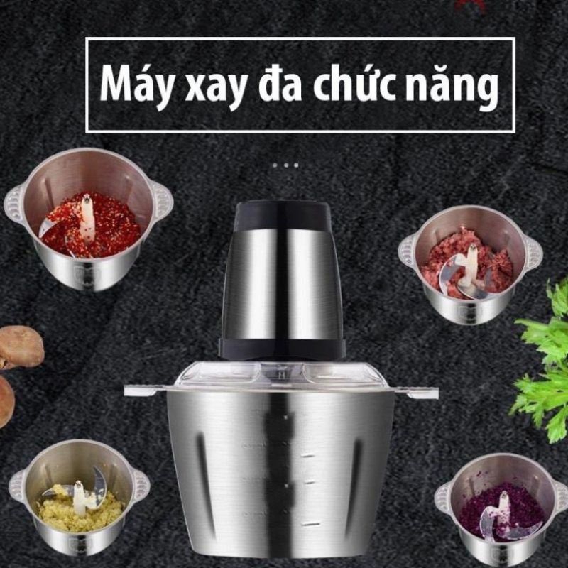 Máy xay thịt Inox Kitchen Expert công suất 250W Inox 304/ Máy xay đa năng 2L