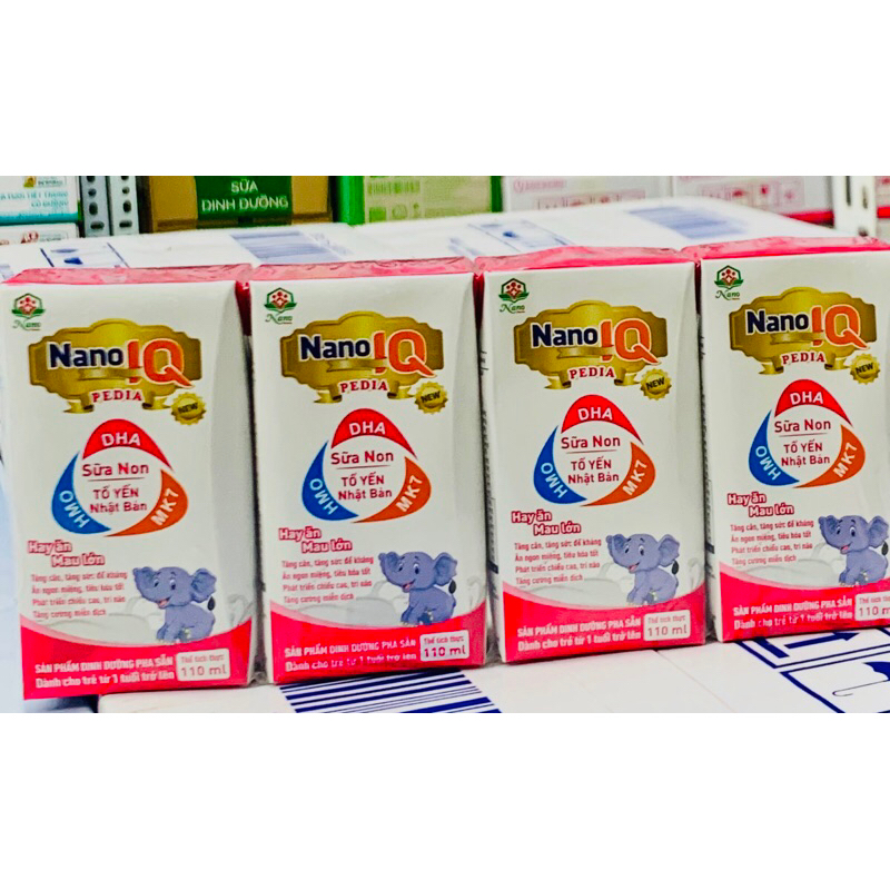 1 Lốc sữa NaNo IQ pha sẵn 4 hộp /1vỉ 110ml