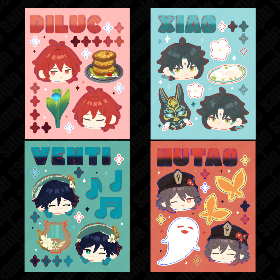 Hình dán/sticker Genshin Impact trang trí