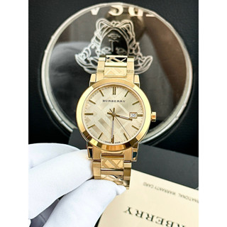  Đồng hồ nam BURB€RRY BU9038 Swiss Gold Ion Plated Stainless Steel Bracelet Watch 38mm Full box Luxury diamond watch 