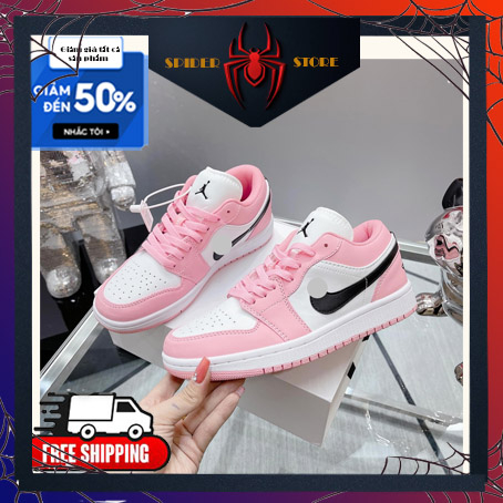 Giày 𝐉𝐨𝐫𝐝𝐚𝐧 Hồng Trắng 𝐜ổ 𝐭𝐡ấ𝐩 Nam Nữ, Giày JD1 Hồng Trắng Thấp Cổ Thời Trang Cao Cấp Hottrend