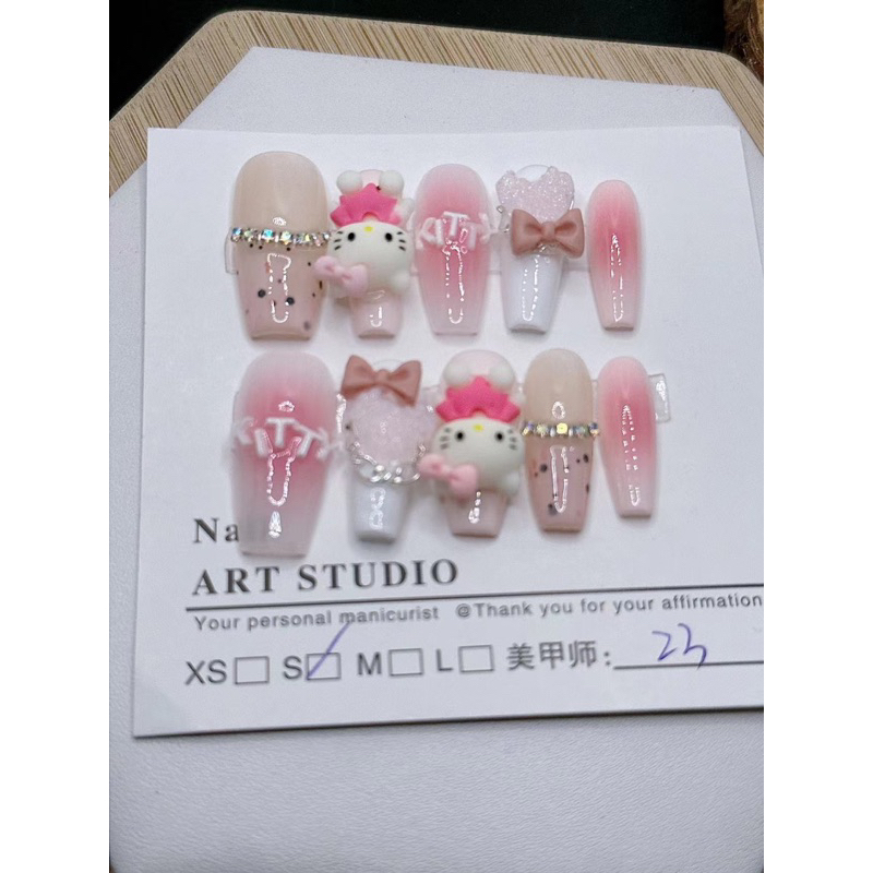 Set 5 charm gấu dâu -Phụ kiện hoạt hình trang trí nail xinh