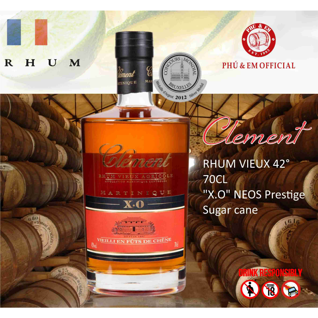 Rượu Mạnh Clement RHUM VIEUX 42° 70CL XO NEOS Prestige