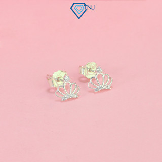  Bông tai bạc nữ hình vương miện đính đá TNJ JEWELRY khuyên tai bạc 925 chốt đẩy basic cá tính BTN0214 - Trang Sức TNJ 