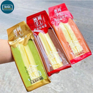 Thùng 1 kg Bánh Bông Lan Tam Giác Vị Trà Xanh, Socola, Dâu Đài Loan - B37 - BeeGin Food