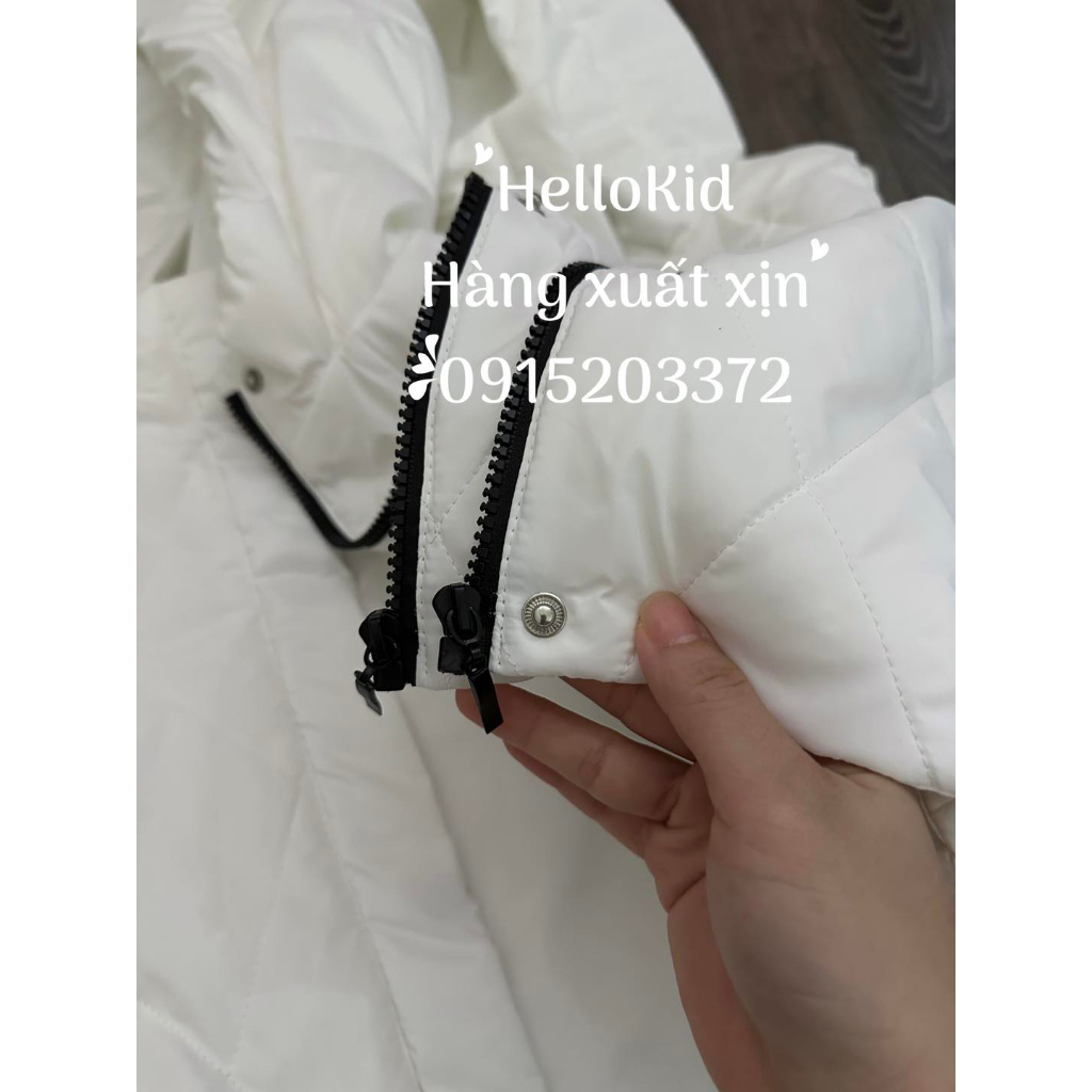 Áo gile phao trắng trần bông m.n.g cho bé