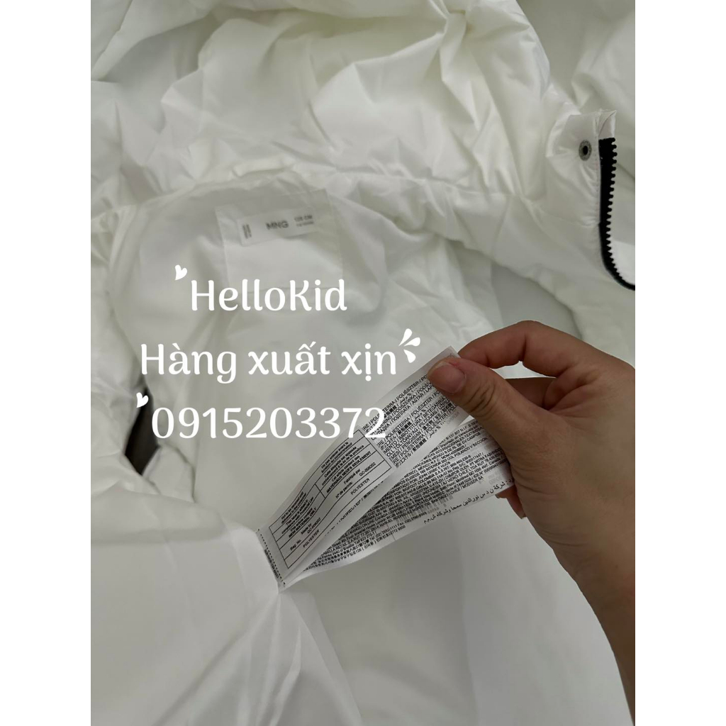 Áo gile phao trắng trần bông m.n.g cho bé