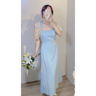 Váy Midi Cổ Vuông ( ảnh thật trải )