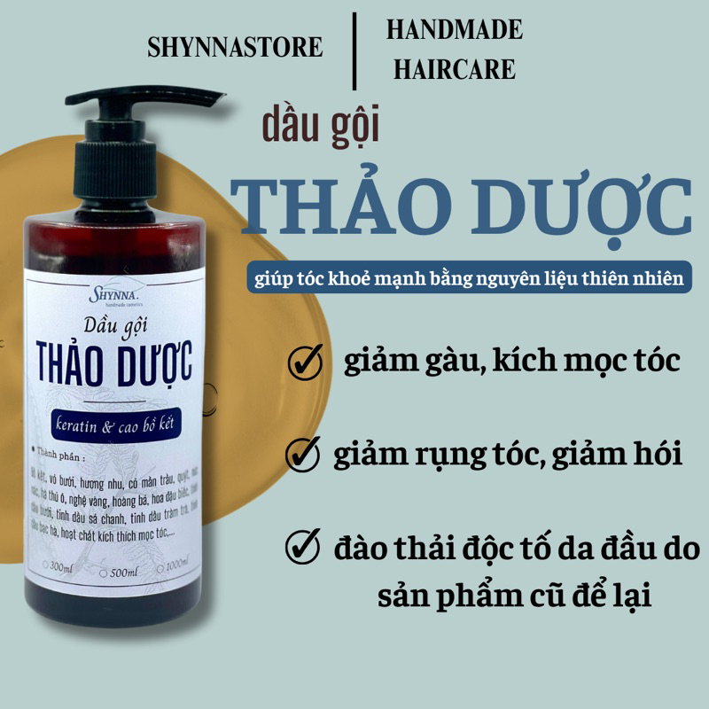 Dầu gội Thảo Dược - Cao Bồ Kết, ngăn ngừa rụng tóc, giảm gàu, giảm ngứa, kích thích mọc tóc con 300ml/500ml/1000ml