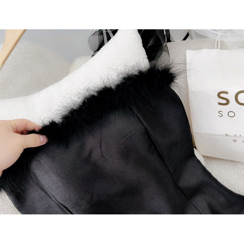 BỘ CHÂN VÁY NGẮN TAPTA+ ÁO CÚP ĐÍNH LÔNG 010923