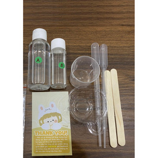 Keo Epoxy Resin AB 100g - Loại cứng, siêu trong, ít bọt, chống ngả vàng