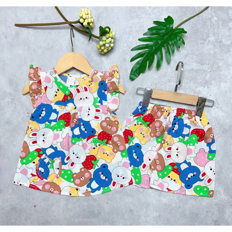 Bộ tole / lanh bé gái dáng baby doll quần đùi size 9-37kg