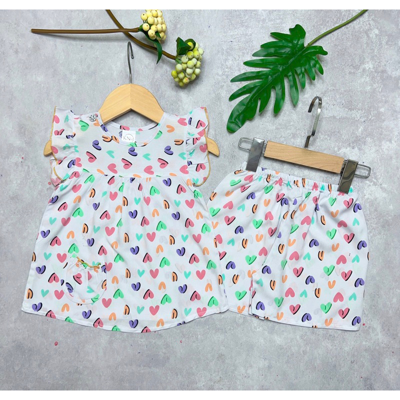 Bộ tole / lanh bé gái dáng baby doll quần đùi size 9-37kg