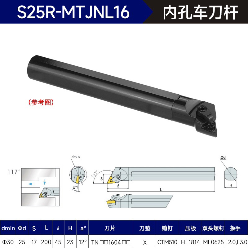 CÁN TIỆN LỖ S16-MTJNRM16/ S20/ S25/ S32/ S40 lắp chip tam giác.