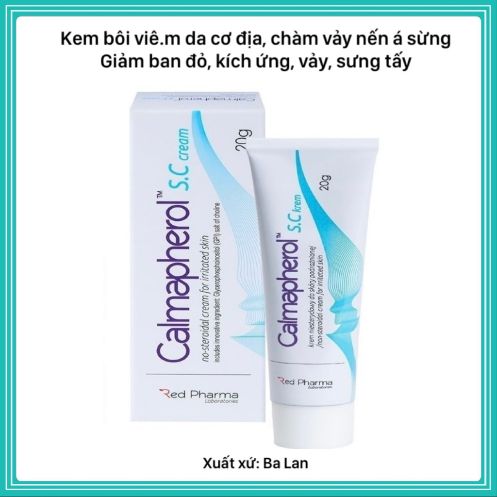 Calmapherol SC xanh 20g Kem bôi da cơ địa, chàm, vảy nến, á sừng Ba Lan