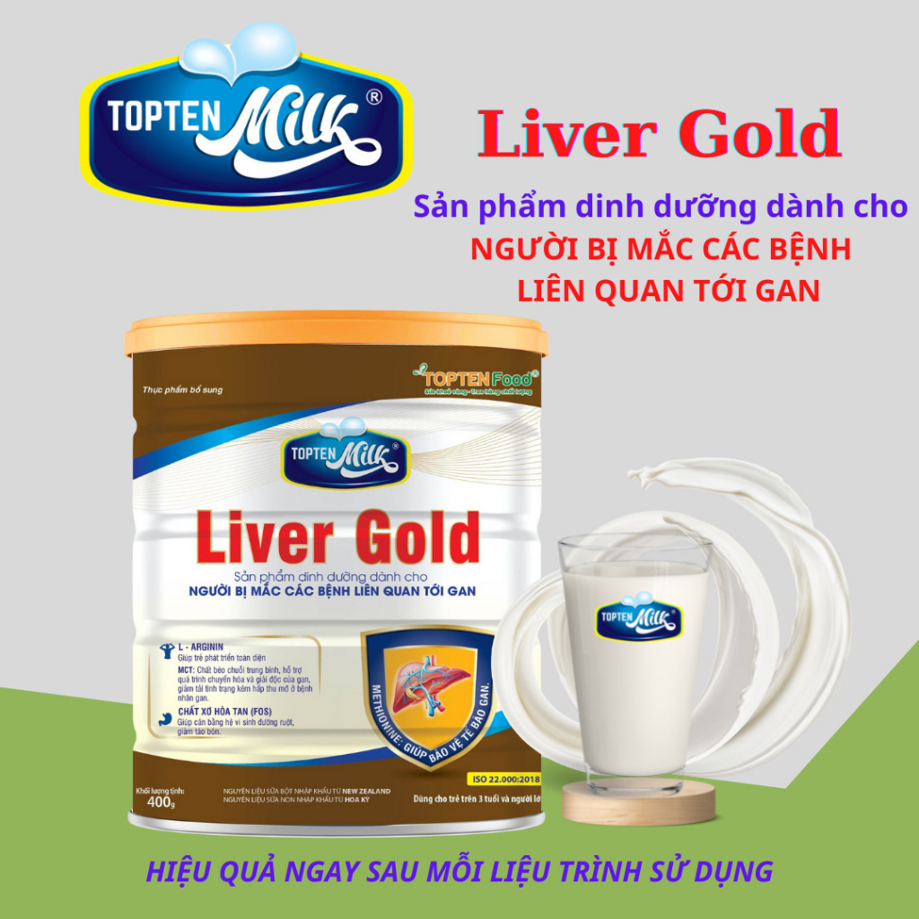 Sữa bột dinh dưỡng cho gan,mát gan,giải độc liver gold 800g TOPTEN Milk