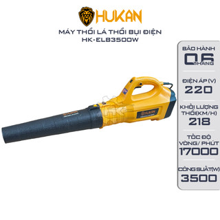 Máy thổi lá HUKAN ELB3500W, Công suất 3500W, Dây điện dài 8m