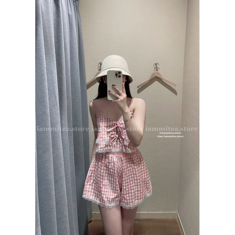 Set bộ viền ren thắt nơ nhà Iammitea💗