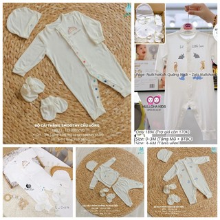 Bộ sơ sinh cài chéo little love vải tăm cao cấp