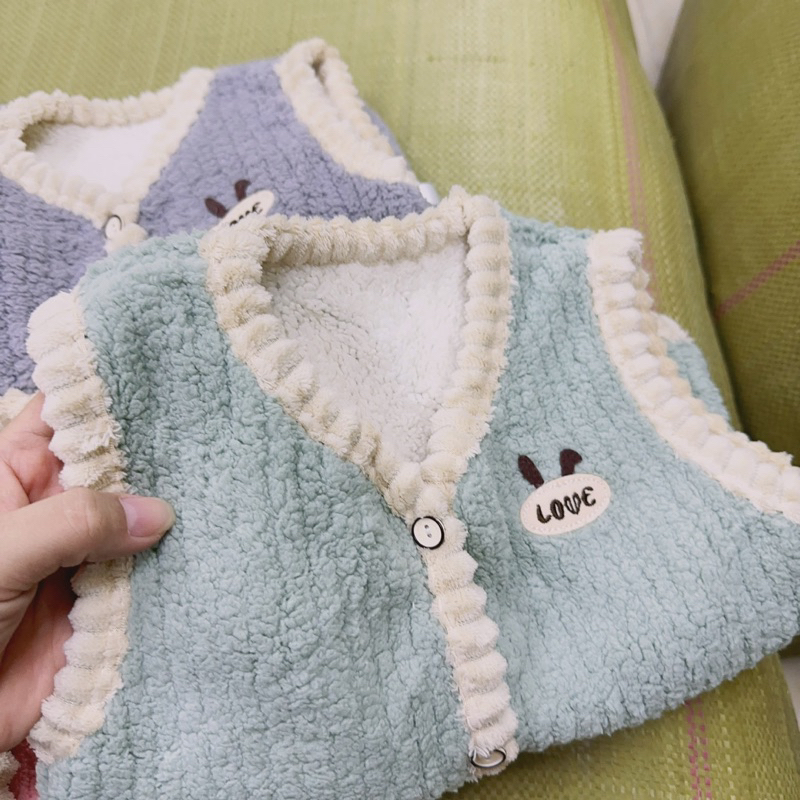 Áo gile lông cưu hàng qc cho bé trai bé gái