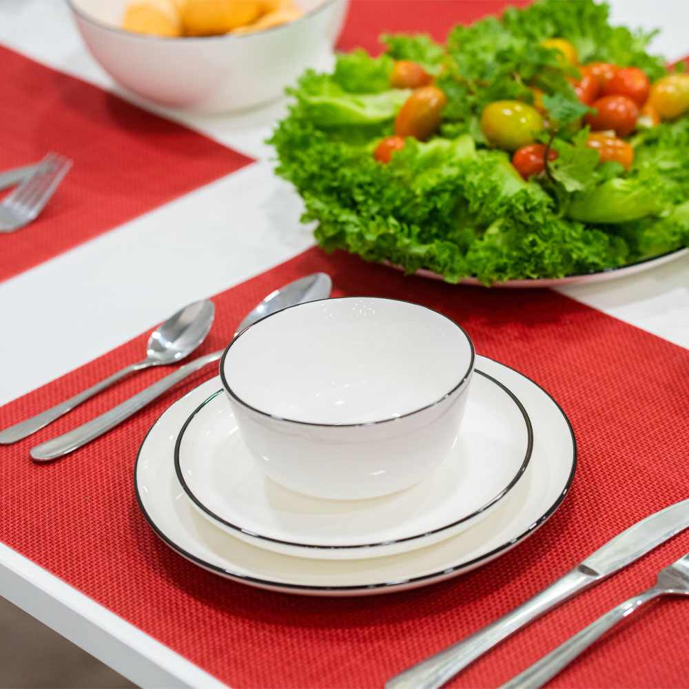 Đĩa | JYSK nID | sứ trắng bóng viền đen