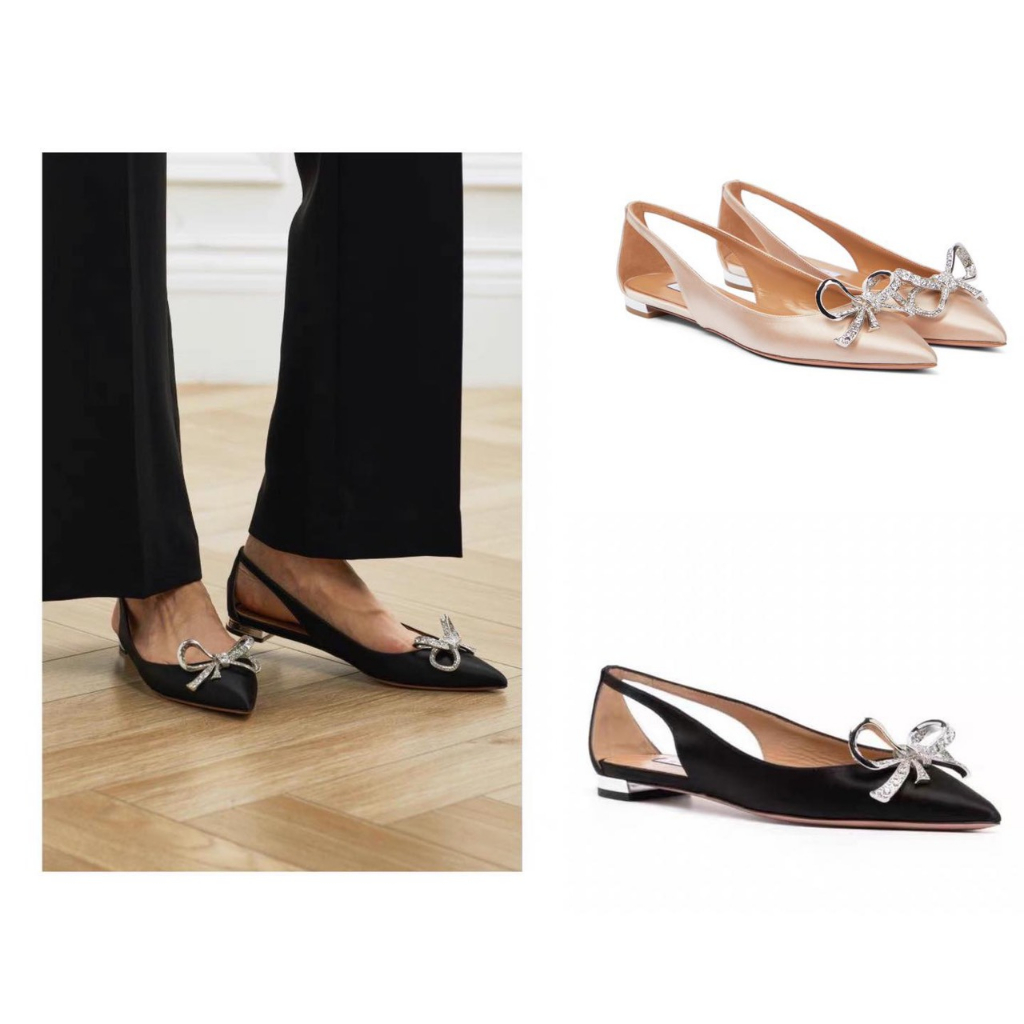 Giày Búp Bê Nữ Nude Nơ Đá Satin Cao Cấp QUEENS STORE êm sang chắc chân