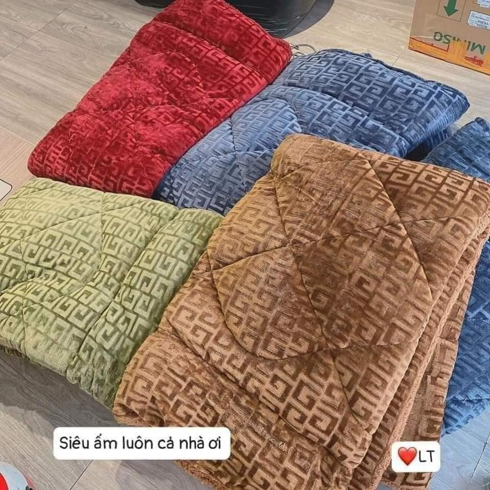 Chăn Lông Cừu Thương Hiệu LV, Chăn Đại Hàn 2m-2m2 loại 1 Siêu Dày Ấm