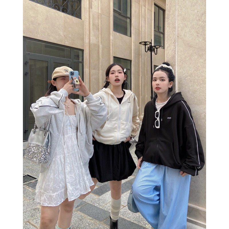 Áo khoác hoodie viền tay OHOH