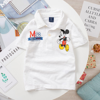 Áo thun có cổ cho bé trai size 10kg đến 50kg in hình tay ngắn chất liệu cotton xược mềm mịn thoáng mát