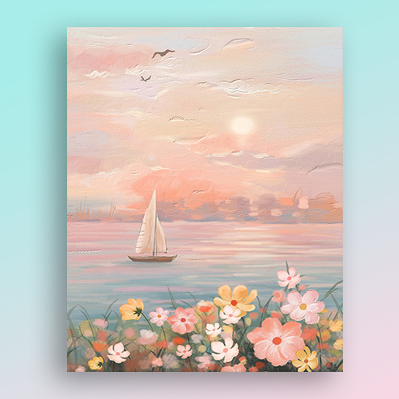 Tranh tô màu theo số kích thước 30x40cm đã căng khung hoa Tulip