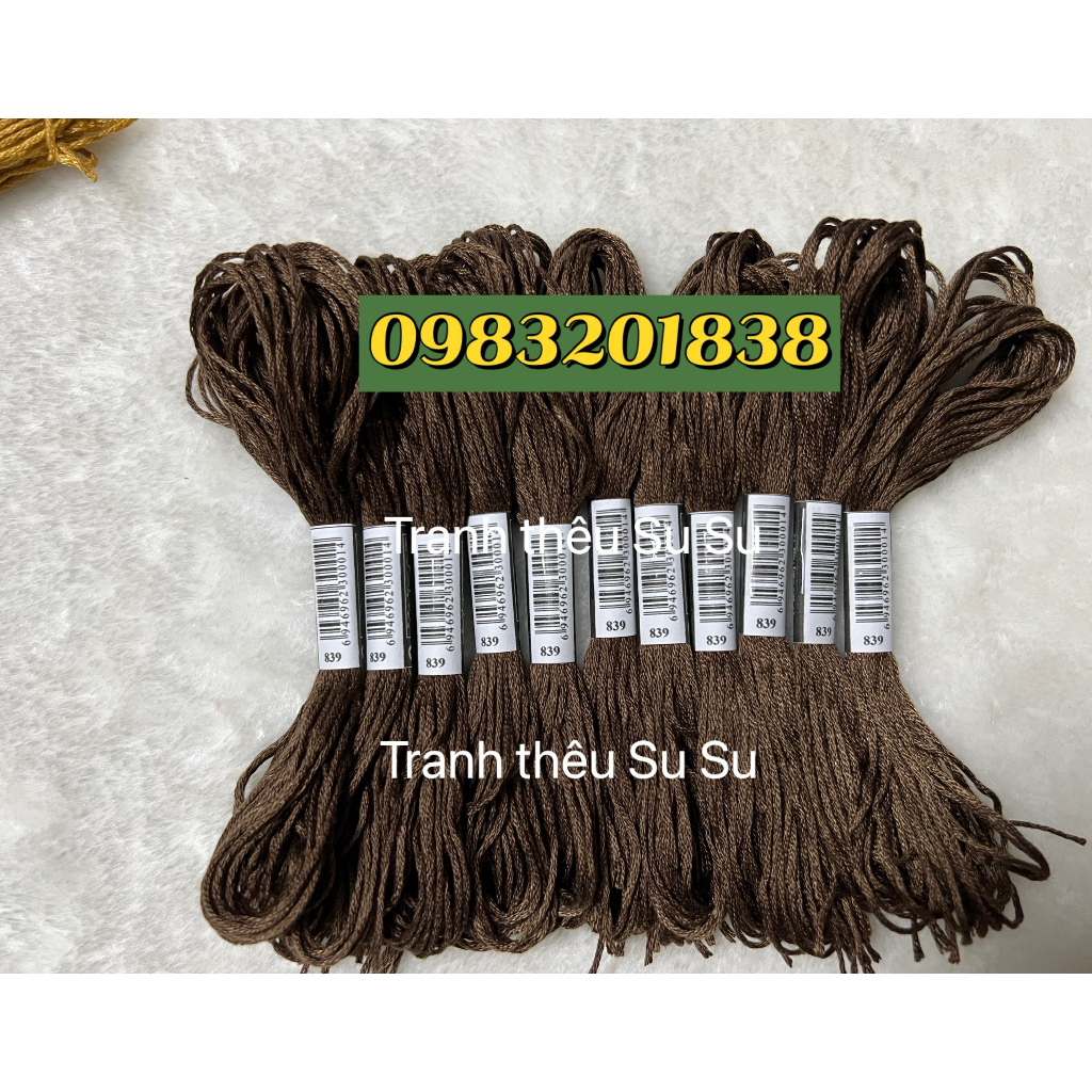 Chỉ thêu cotton mã theo bảng màu DMC mã từ 800 đến 899