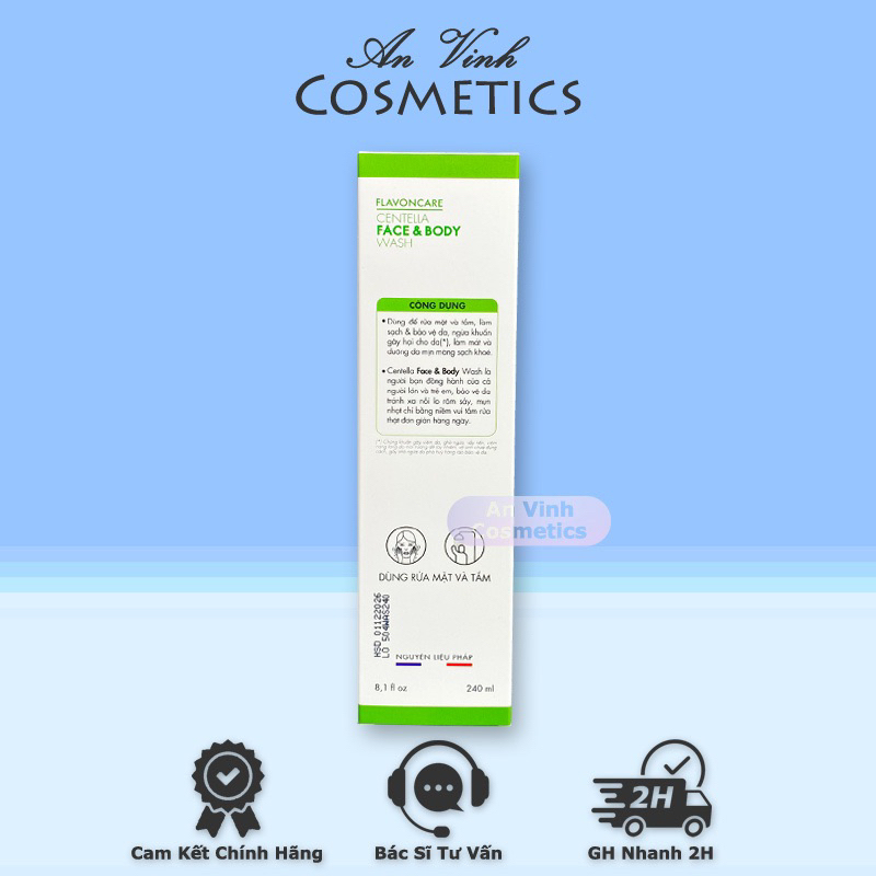 - Sữa rửa mặt & Tắm Toàn Thân Rau Má Flavoncare Centella Face & Body Wash 240ml