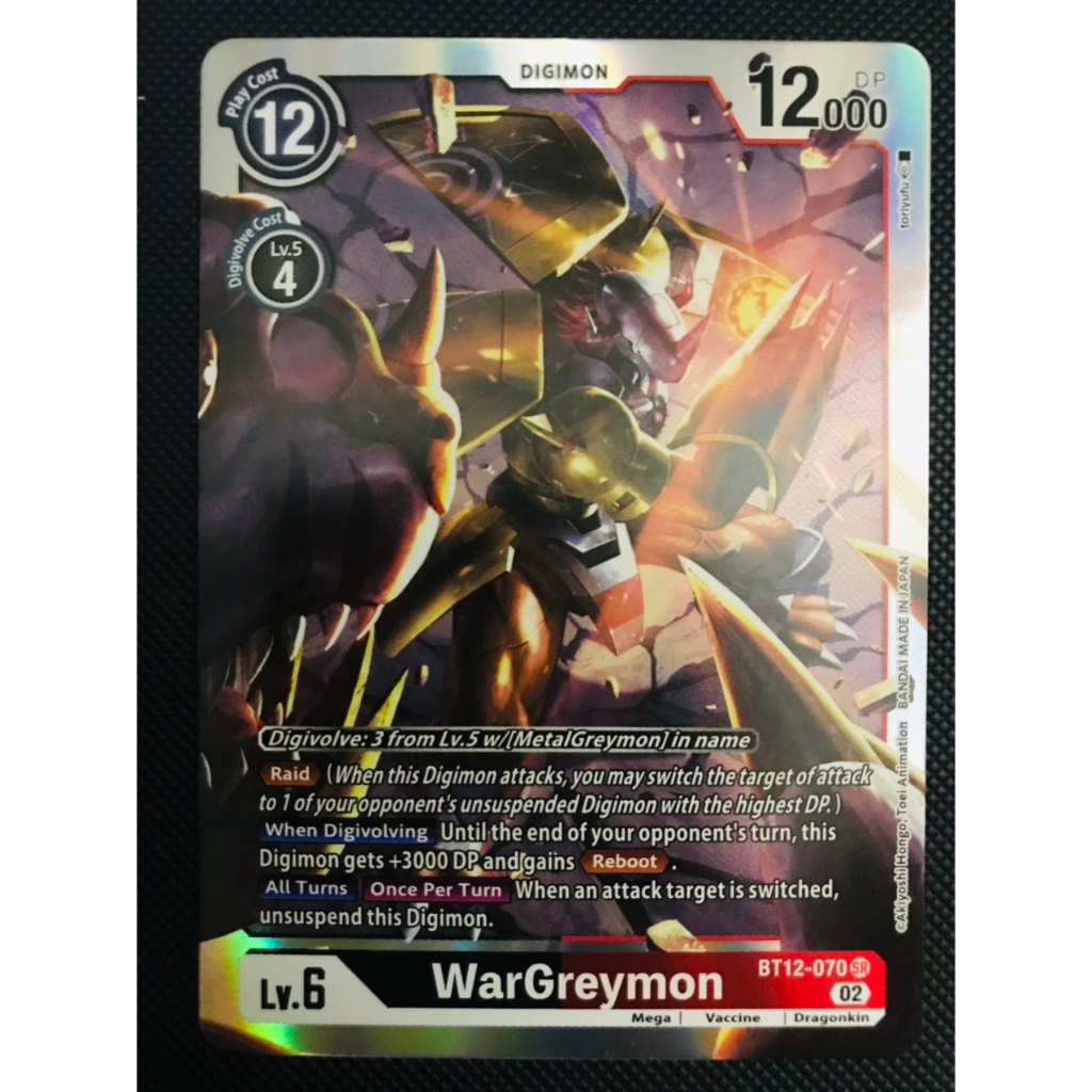 Thẻ bài Digimon BT12-070 - WarGreymon - Digimon - Super Rare