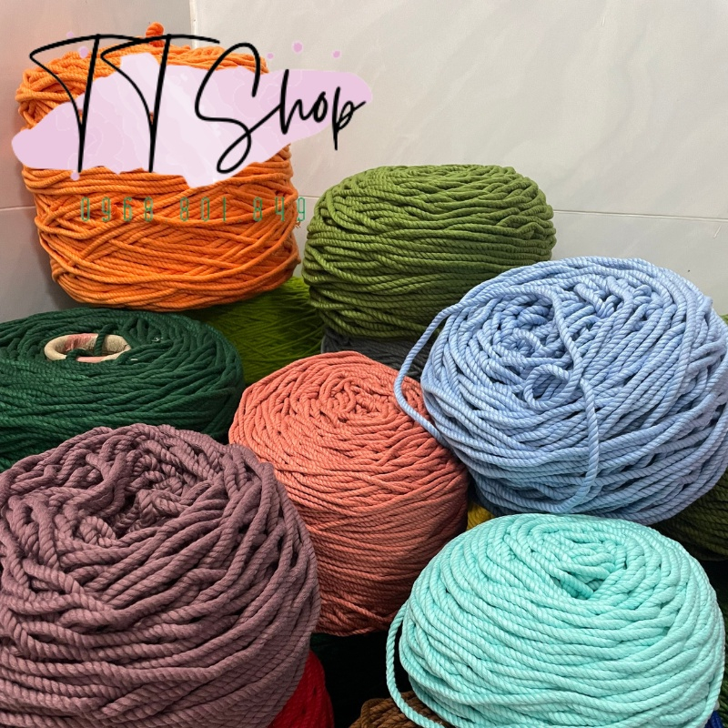 Dây thừng macrame cotton mềm mịn đủ màu làm trang trí (decor)| TT Shop