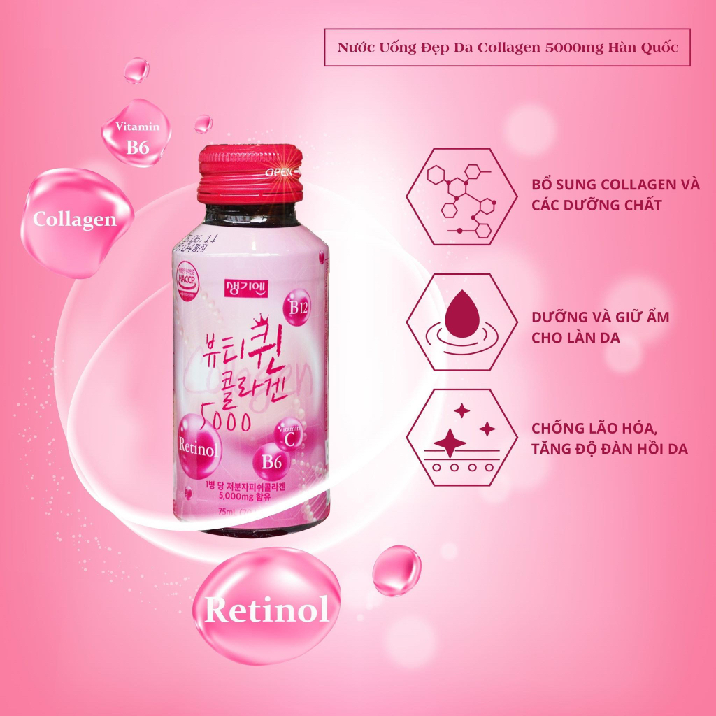 Collagen beauty queen 5000mg hàn quốc đẹp da chống lão hoá