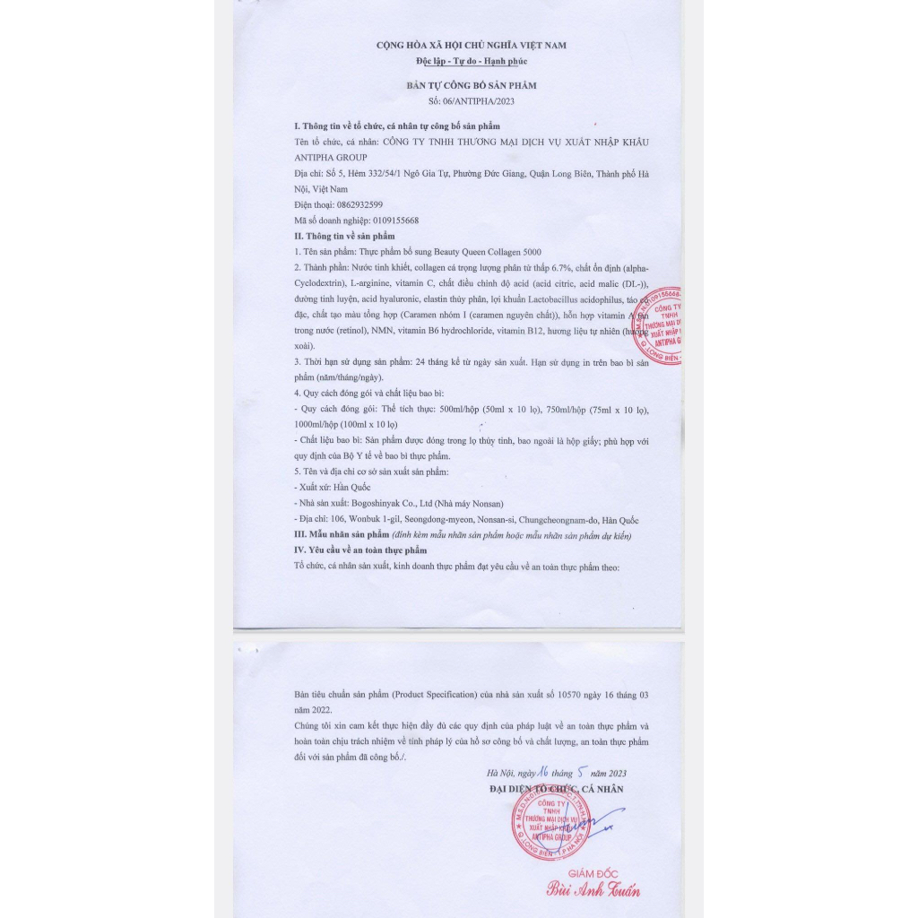 Collagen beauty queen 5000mg hàn quốc đẹp da chống lão hoá