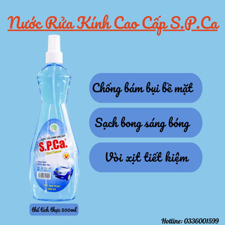 Nước lau kính cao cấp s.p.ca 500ml thiết kế vòi xịt tiết kiệm