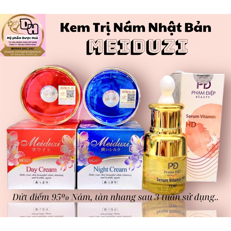 ✅Combo Kem Ngày &Đêm MEIDUZI Nhật Bản- Dứt điểm 95% Nám sau 3 tuần sử dụng.✅