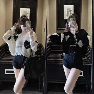 Áo len croptop trái tim